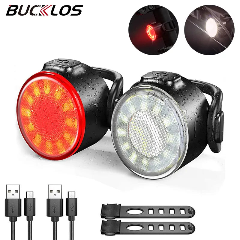 BUCKLOS Bike Light Cycling Lamp Bicycle Lighting Led Front Rear Light Flashlight for Bicycle Lantern Bike Headlight Taillight