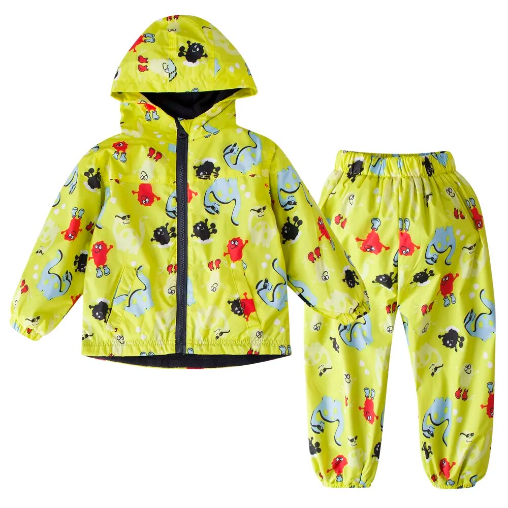 LZH Children Clothing Autumn Winter Boys Clothes Waterproof Raincoat Jacket+Pants Outfits Kids Sport Suit For Boys Clothing Sets