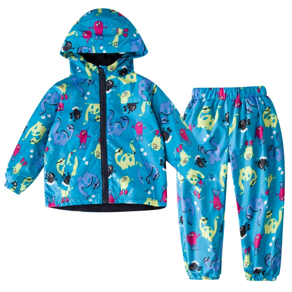 LZH Children Clothing Autumn Winter Boys Clothes Waterproof Raincoat Jacket+Pants Outfits Kids Sport Suit For Boys Clothing Sets