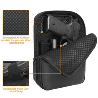 Tactical Concealed Gun Pouch Handgun Pistol Holster Shoulder Bag EDC Waist Bag Magazine Pouch Outdoor Flashlight Phone Tool Case