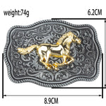 Horse Buckle Leather Embossing Belt For Men Fashion Retro