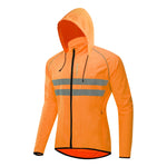 WOSAWE Windproof Cycling Jackets Hooded Men Riding Waterproof Cycle Clothing Bike Long Sleeve Jerseys Reflective Vest Wind Coat