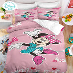 Disney Cartoon Duvet Cover Sets Mickey Minnie Mouse Quilt Cover Pillow Case Digital Printed Bedding Set Boy Girl Gift