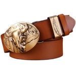 red 2020 solid brass  buckle high quality camel belts for men leaf cow 3.8 cm wide strap girdle full grain 100% genuine leather