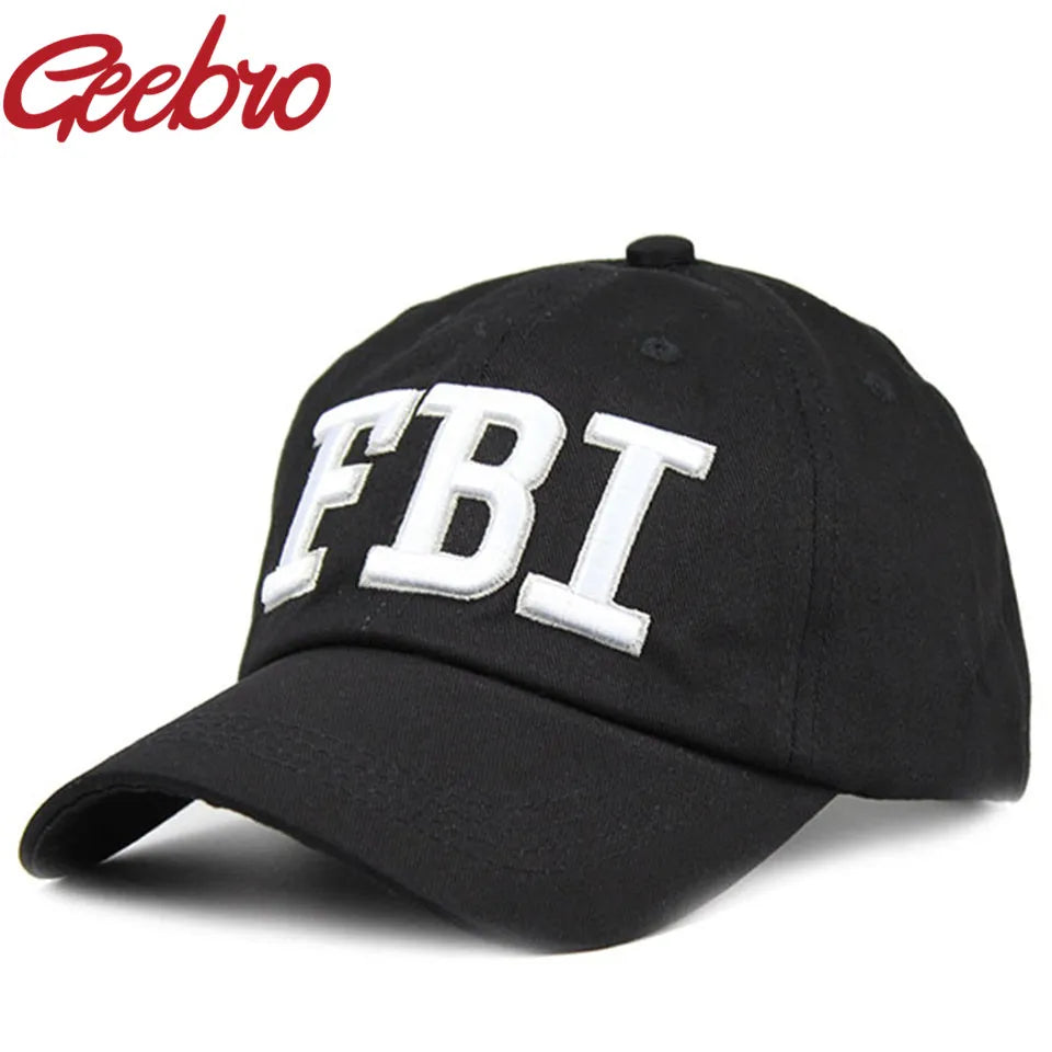 Geebro Women Fashion Cool FBI Police Snapback Baseball Caps Men Brand Unisex Army Sports Running Casual New Summer Sun Hats