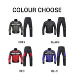 DUHAN Black Motorcycle Jacket+Motorcycle Pants Men Motocross Racing Suit Body Armor With Hip Protector Moto Clothing Set