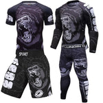 Boxing Set Compression Men Sport T-shirts+Pants Rashguard Jitsu Bjj Rash Guard KickBoxing Sets Muay Thai Jersey MMA Fightwear