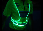 Cycling LED Reflective Vest Running Gear with Pouch USB Charging & Adjustable Waist with 3 LED Glowing Modes Reflective Straps