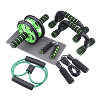 Abdominal Wheel Ab Roller Set Resistance Bands Push Up Stand Bar Home Exercise Bodybuilding Muscle Training Fitness Equipment