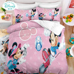 Disney Mickey Minnie Mouse Duvet Cover Sets Quilt Cover Pillowcase Cute Lovely Bedding Set Children Gift