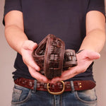 Vintage Luxury Handmade Leather Weave Copper Buckle Men's Belt Cowhide Retro All-match Casual Jeans Soft Belt