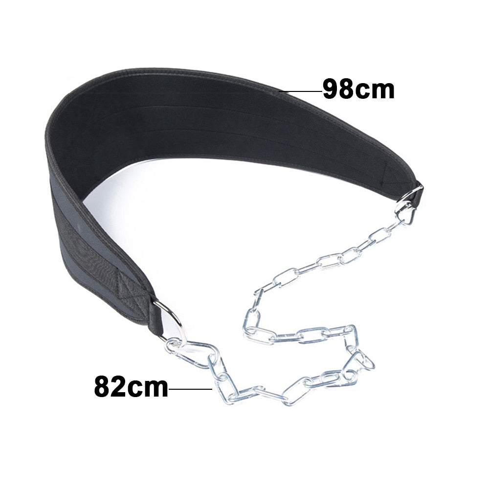 Nylon Lifting Chain Belt Weight Loading Lifting Dip Belt Pull Up Waist Belt for Chin Up Kettlebell Barbell Fitness Bodybuilding