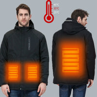 Couple USB Heated Jacket Men Women Waterproof Jacket Men Down Cotton Hiking Jacket Winter Thermal Plus Size Heated Clothing