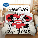 Disney Mickey Minnie mouse Cartoon Bedding Set Lovely Couple single Twin Full King Duvet Cover PillowCase gift for children