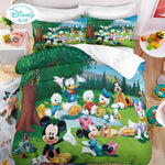 Disney Duvet Cover Sets Mickey Minnie Mouse Quilt Cover Pillow Case Digital Printed Bedding Set Boy Girl