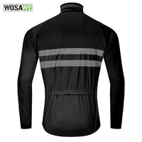 WOSAWE Ultralight Reflective Men's Cycling Jacket Long Waterproof Windproof Road Mountain Bike MTB Jackets Bicycle Windbreaker