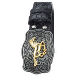 Horse Buckle Leather Embossing Belt For Men Fashion Retro