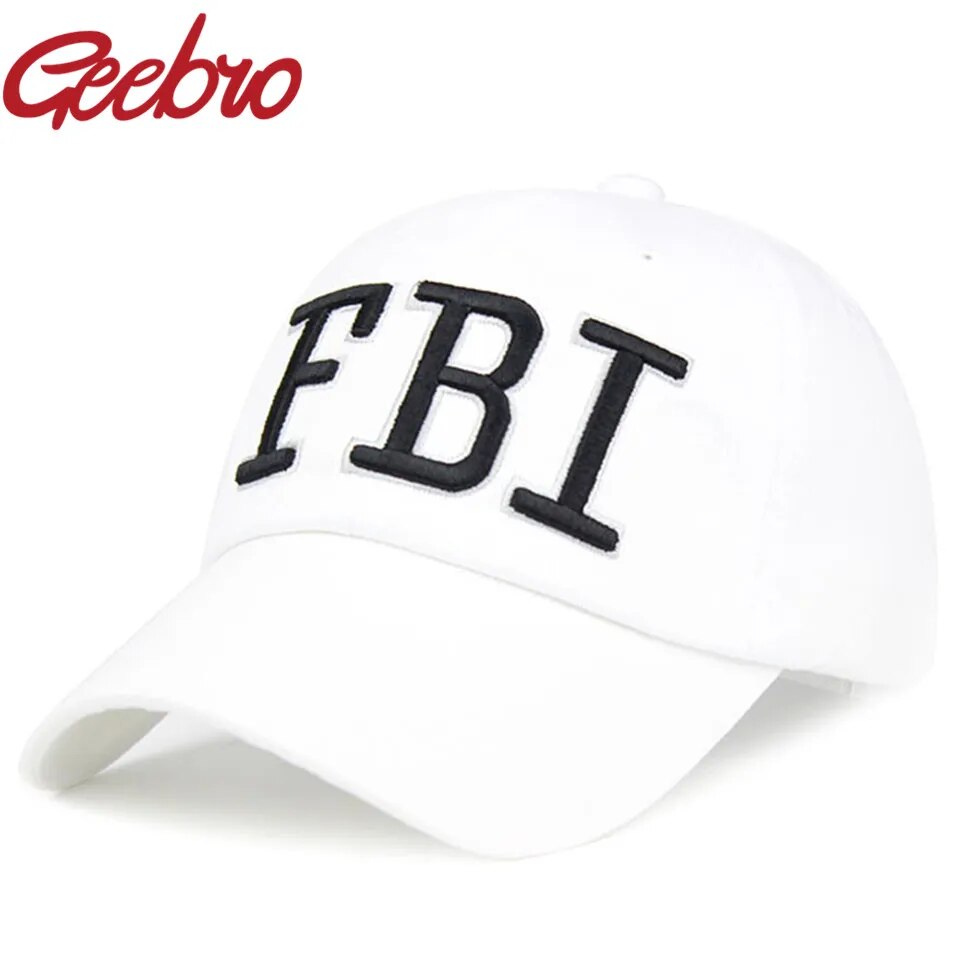 Geebro Women Fashion Cool FBI Police Snapback Baseball Caps Men Brand Unisex Army Sports Running Casual New Summer Sun Hats