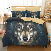 oil painting wolf art duvet/doona cover set single twin double queen king cal king size bed linen set