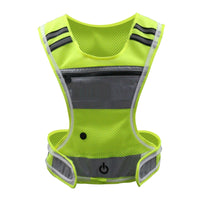 Cycling LED Reflective Vest Running Gear with Pouch USB Charging & Adjustable Waist with 3 LED Glowing Modes Reflective Straps