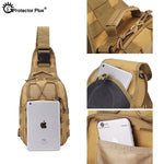 PROTECTOR PLUS חיצוני טקטי צבאי Crossbody תיק קלע כתף חזה חבילת גברים Camo צבא ​​נסיעות טיולים קמפינג תיק ספורט