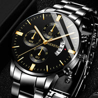 New Fashion Men Stainless Steel Watch Luxury Calendar Quartz Wrist Watch Business Watches Man Clock relogio masculino