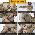 IDOGEAR Tactical Uniform BDU G3 Combat Shirt & Pants Knee Pads Update Ver Camo Airsoft Military Combat Uniform 3004