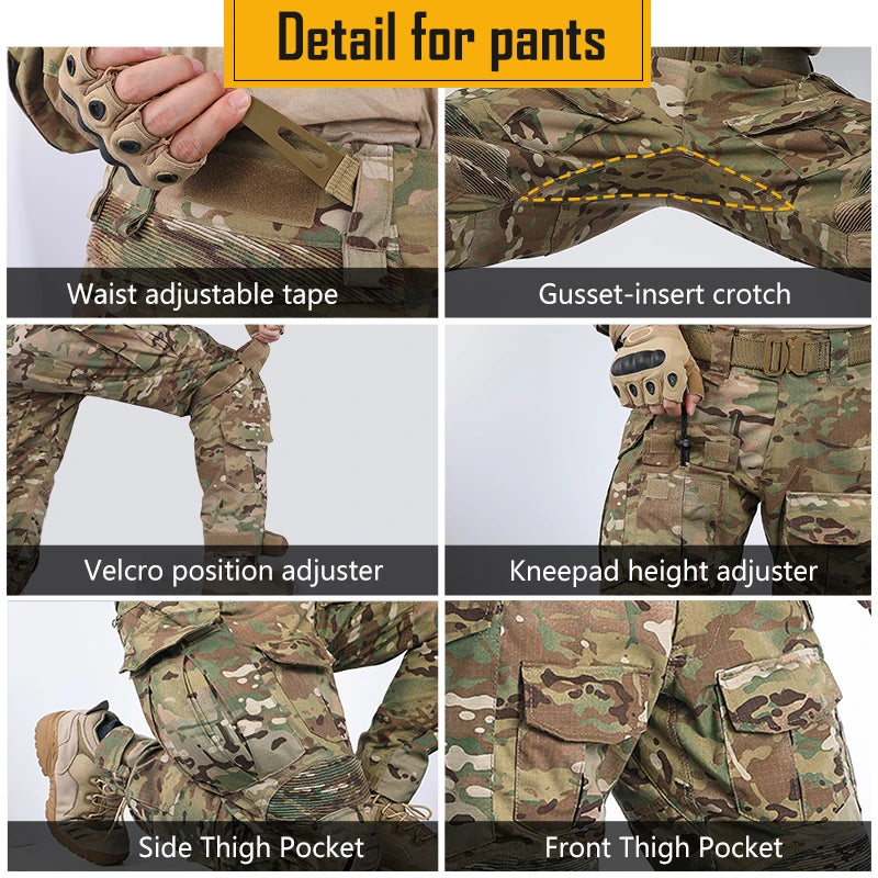 IDOGEAR Hunting Clothes camouflage uniform Gen3 Tactical Combat BDU clothes Airsoft  Paintball Multicam Black Clothing 3001