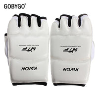 GOBYGO Half Finger Boxing Gloves PU Leather MMA Fighting Kick Boxing Gloves Karate Muay Thai Training Workout Gloves Kids Men