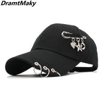 New fashion baseball cap with Iron ring for men women cap HAT Baseball cap snapback trucker cap dad hats new gorras bone gorro