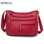 New Casual Women Bag Soft Leather Shoulder Bags Multi-pocket PU Handbag Female Crossbody Messenger Bags Bolsa