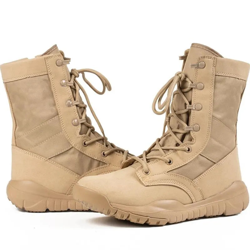 Summer Breathable Men Women Army Boots Military Tactical Airsoft Paintball Boots Side Zipper Male Desert Combat Ankle Boots