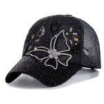 New Fashion Women Cap Butterfly Flower Pendant Baseball Cap Female Outdoor Adjustable Streetwear Summer Trucker Hat