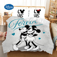 Disney Mickey Minnie mouse Cartoon Bedding Set Lovely Couple single Twin Full King Duvet Cover PillowCase gift for children