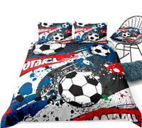 3 Pieces Football Duvet Cover Set Abstract Sports Bedding Boys Teens Red Blue Quilt Cover Queen Bed Set Football Dropship