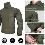 KRYDEX Ranger Green G3 Tactical BDU Combat Shirt For Shooting Hunting Military CP Style Battlefield Assault Tops + Elbow Pads