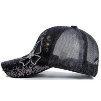 New Fashion Women Cap Butterfly Flower Pendant Baseball Cap Female Outdoor Adjustable Streetwear Summer Trucker Hat