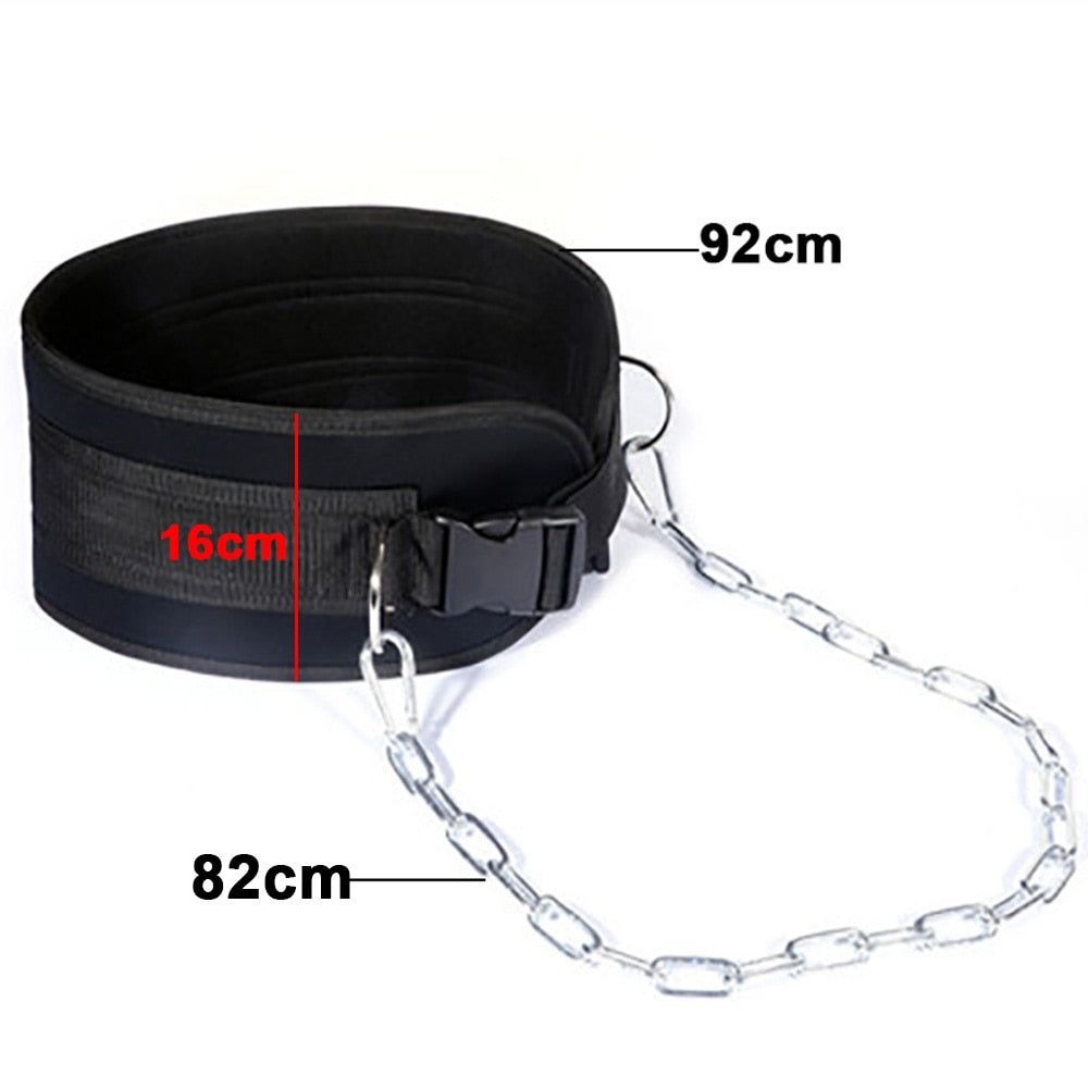 Nylon Lifting Chain Belt Weight Loading Lifting Dip Belt Pull Up Waist Belt for Chin Up Kettlebell Barbell Fitness Bodybuilding