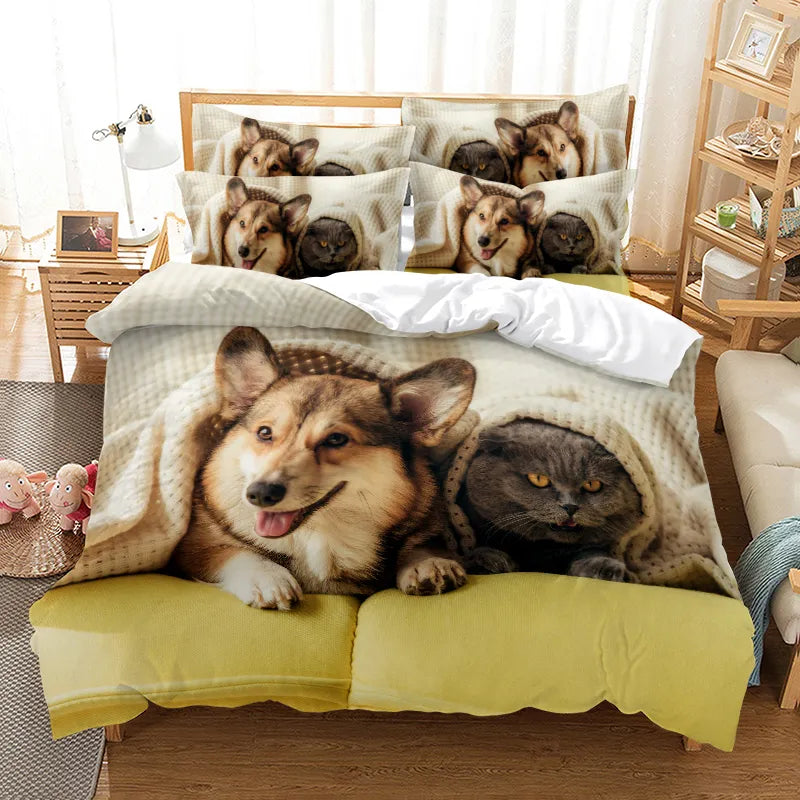 Cute Husky Bedding Set Duvet Cover Set 3d Bedding Digital Printing Bed Linen Queen Size Bedding Set Fashion Design