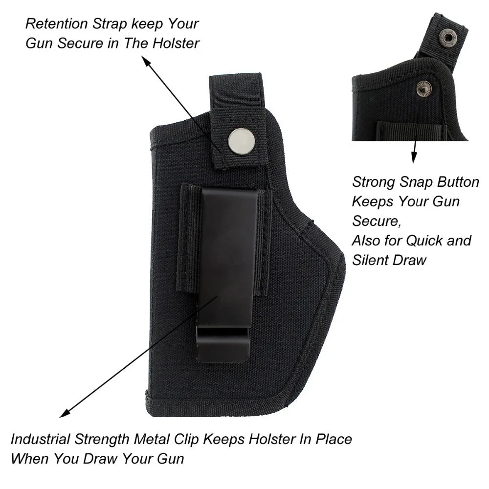 Universal Tactical Gun Holster Concealed Carry Holsters Belt Metal Clip IWB OWB Holster Airsoft Pistol Gun Bag for Handguns