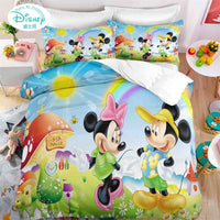 Disney Mickey Minnie Mouse Duvet Cover Sets Quilt Cover Pillowcase Cute Lovely Bedding Set Children Gift