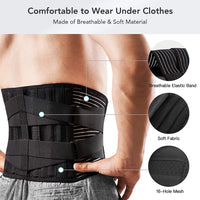 Lower Back Brace with 6 Stays Anti-skid Orthopedic lumbar Support Breathable Waist Support Belt for Men Women Gym Pain Relief