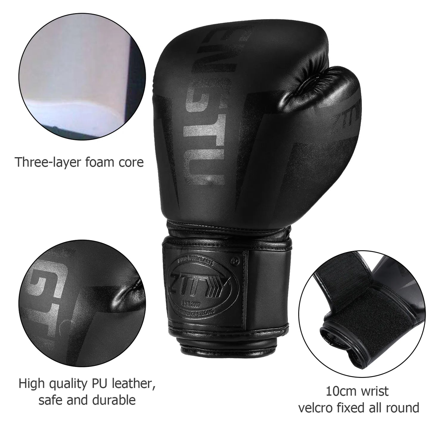 ZTTY Kick אגרוף כפפות לגברים נשים PU קראטה Muay Thai Guantes De Boxeo Fight Free Fight MMA Sanda אימון מבוגרים ילדים ציוד