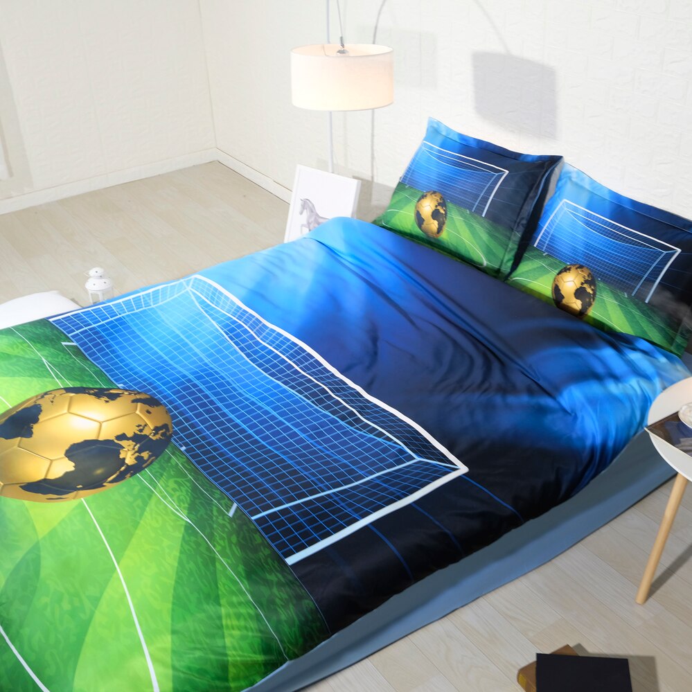 3pcs sports bed linens for boys teens galaxy basketball football bedding Full single duvet cover set king size sheets kids