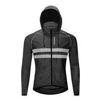 WOSAWE Windproof Cycling Jackets Hooded Men Riding Waterproof Cycle Clothing Bike Long Sleeve Jerseys Reflective Vest Wind Coat