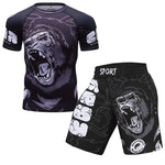 Boxing Set Compression Men Sport T-shirts+Pants Rashguard Jitsu Bjj Rash Guard KickBoxing Sets Muay Thai Jersey MMA Fightwear