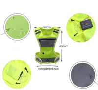 Cycling LED Reflective Vest Running Gear with Pouch USB Charging & Adjustable Waist with 3 LED Glowing Modes Reflective Straps