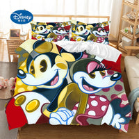 Disney Mickey Minnie mouse Cartoon Bedding Set Lovely Couple single Twin Full King Duvet Cover PillowCase gift for children