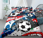 3 Pieces Football Duvet Cover Set Abstract Sports Bedding Boys Teens Red Blue Quilt Cover Queen Bed Set Football Dropship