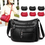 New Casual Women Bag Soft Leather Shoulder Bags Multi-pocket PU Handbag Female Crossbody Messenger Bags Bolsa